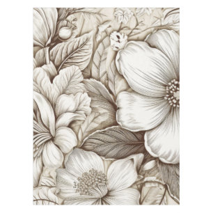 Mantel Patrón de Sepia Floral Vintage (15)