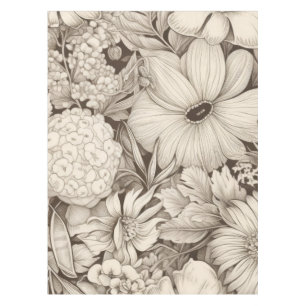 Mantel Patrón de Sepia Floral Vintage (8)