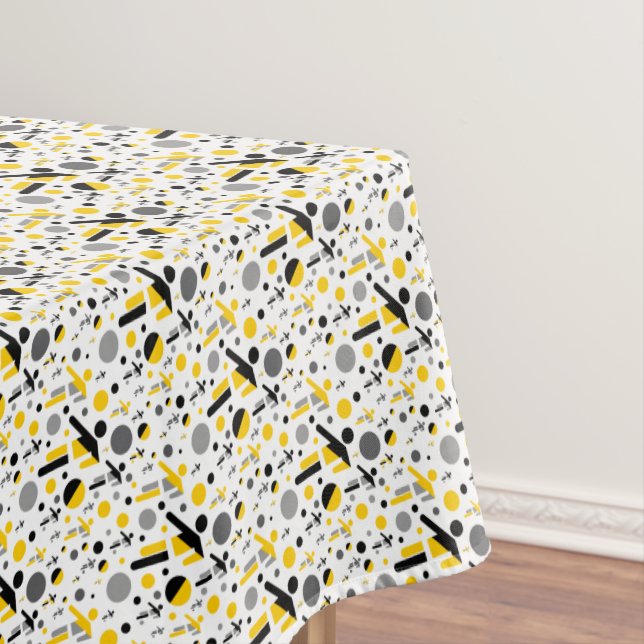 Mantel Patrón de silueta de fútbol amarillo negro (In Situ)