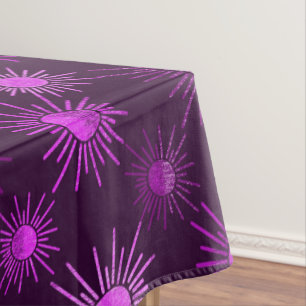 Mantel Patrón de sol boho monocromo - púrpura