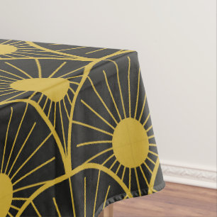 Mantel Patrón de sol de oro y negro Art Deco