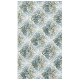 Mantel Patrón de sueño floral abstracto azul caqui fracta