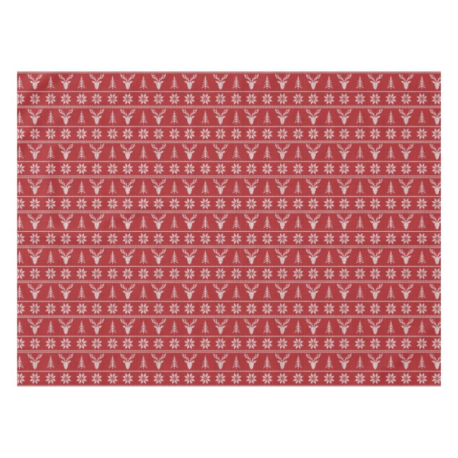 Mantel Patrón de suéter de Navidades rojos feos (Frente (Horizontal))