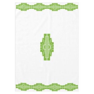 Mantel Patrón de Sunburst Art Deco en Blanco y Lime
