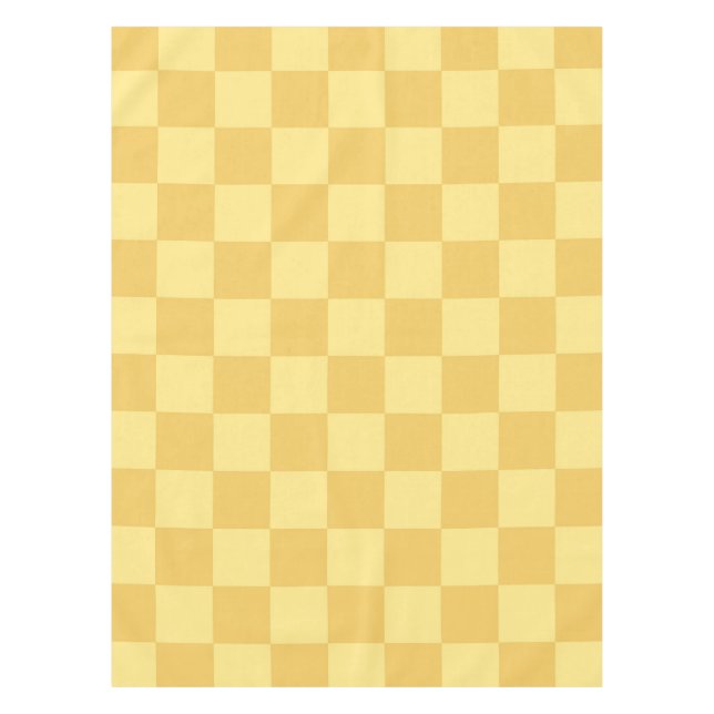 Mantel Patrón de tablero de ajedrez amarillo (Anverso)