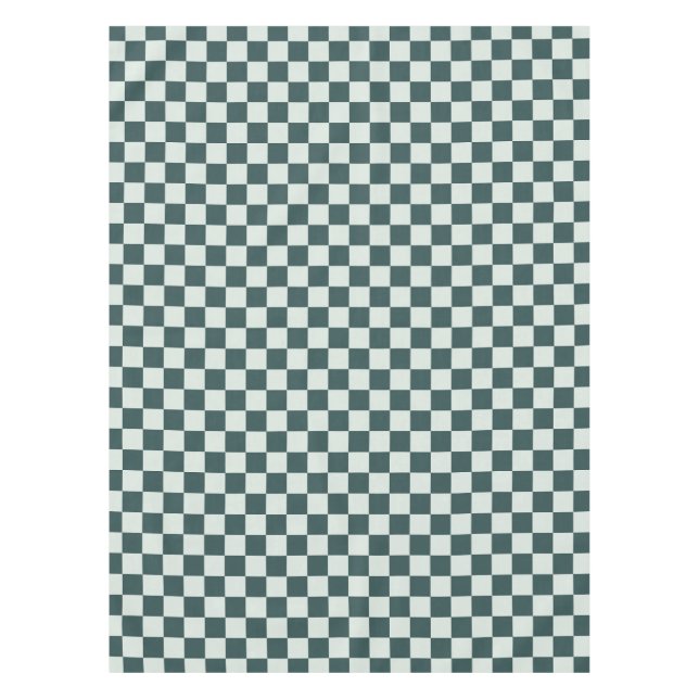 Mantel Patrón de tablero de ajedrez de musgo verde bosque (Anverso)