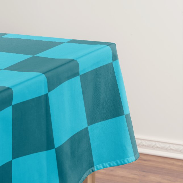 Mantel Patrón de tablero de ajedrez de teal y turquesa en (In Situ)