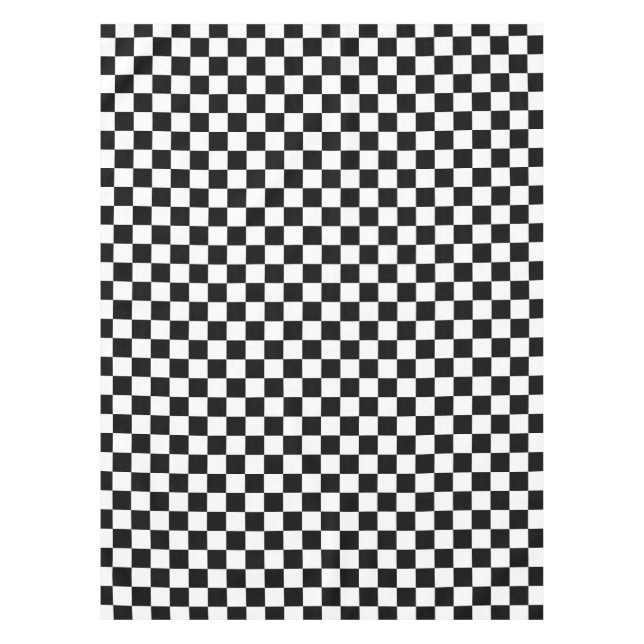 Mantel Patrón de tablero de ajedrez en blanco y negro (Anverso)
