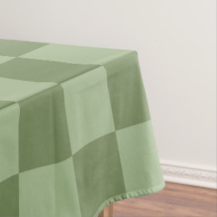 Mantel Patrón de tablero de ajedrez verde salvia minimali