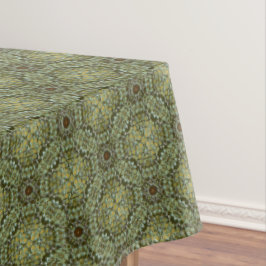 Mantel Patrón de tejido Verde azulado, verde y dorado