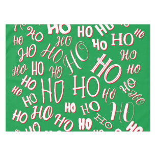 Mantel Patrón de texto de Navidad HO HO HO blanco verde r