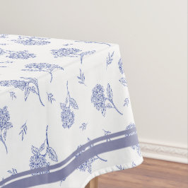 Mantel Patrón de toile botánico de hortensia azul y blanc