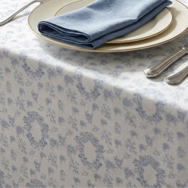Mantel Patrón de Toile Francés Blanco Azul
