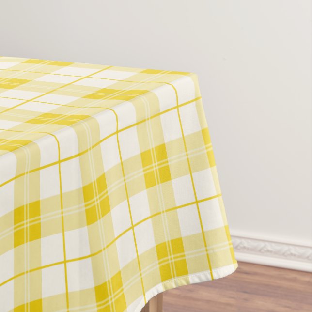 Mantel Patrón de trenzado de diseño limón amarillo y blan (In Situ)