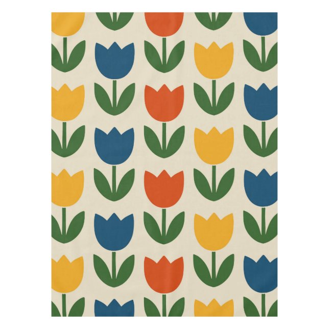 Mantel Patrón de Tulipán Colorido (Anverso)