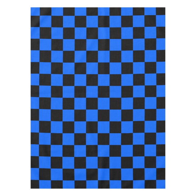 Mantel Patrón de verificación azul negro (Anverso)