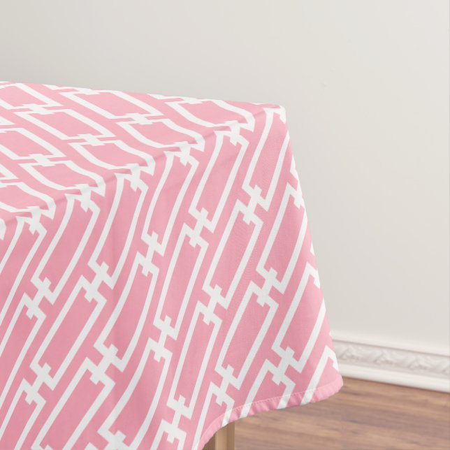 Mantel Patrón de vínculos de cadena geométrica rosa (In Situ)
