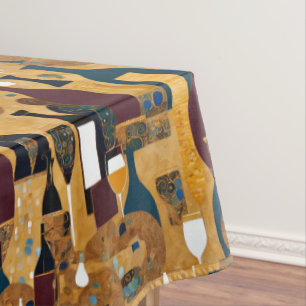 Mantel Patrón de vino de marrón dorado