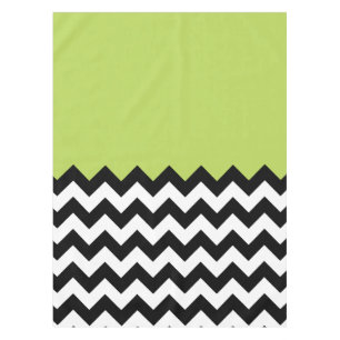 Mantel Patrón de zigzag negro y blanco, chevron, verde