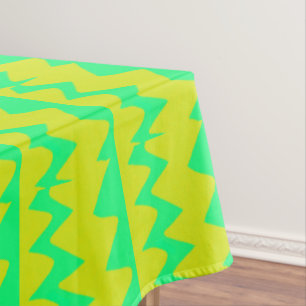 Mantel Patrón de zigzag verde brillante y amarillo neón