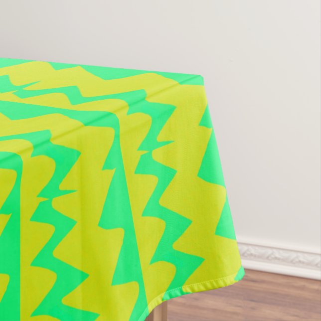 Mantel Patrón de zigzag verde brillante y amarillo neón (In Situ)