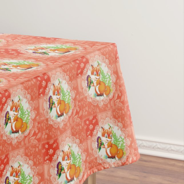 Mantel patrón de zorro y mariposa (In Situ)