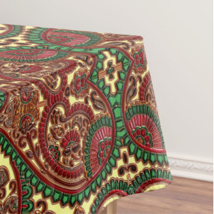 Mantel patrón elegante de cachemira victoriano rojo verde