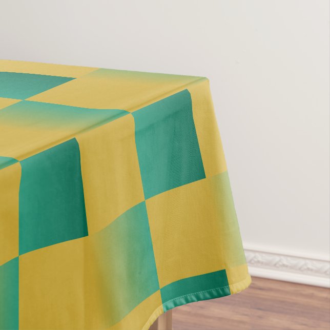 Mantel Patrón elegante de cuadros en verde y oro (In Situ)