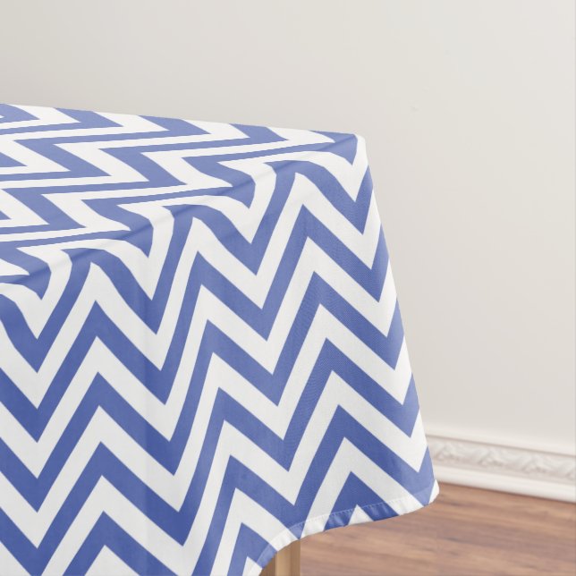 Mantel Patrón elegante de los Chevrons azules (In Situ)