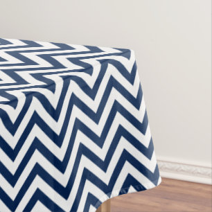 Mantel Patrón elegante de los Chevrons azules de la Marin