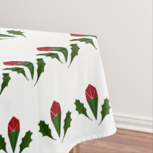 Mantel Patrón elegante vibrante Roses rojos Verde Holly A
