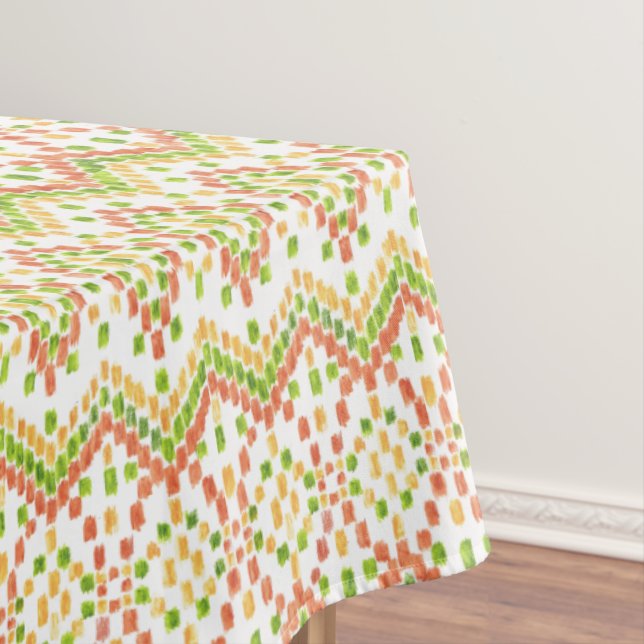 Mantel Patrón étnico de Ikat de blanco a Personalizar (In Situ)