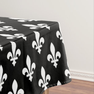 Mantel Patrón Fleur de Lis, francés real, blanco sobre ne
