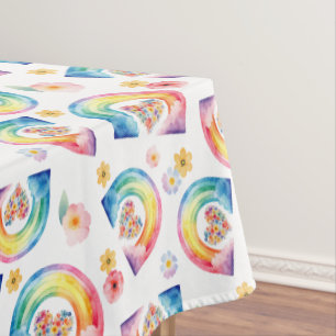 Mantel Patrón floral arcoiris acuático