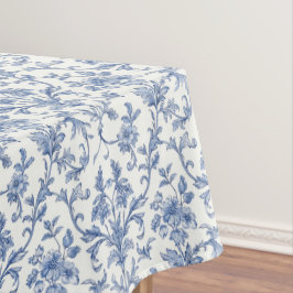 Mantel Patrón floral azul Toile de Jouy estilo país franc