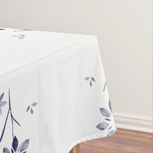 Mantel Patrón floral azul y blanco desvanecido