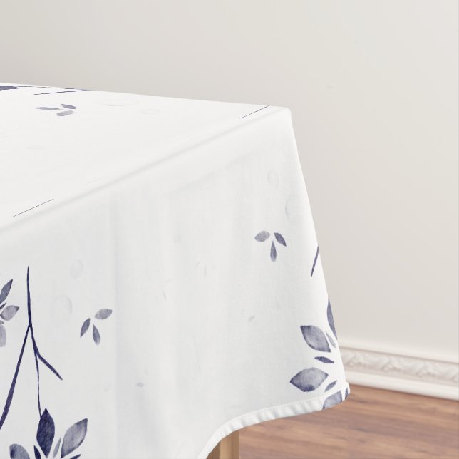 Mantel Patrón floral azul y blanco desvanecido (In Situ)