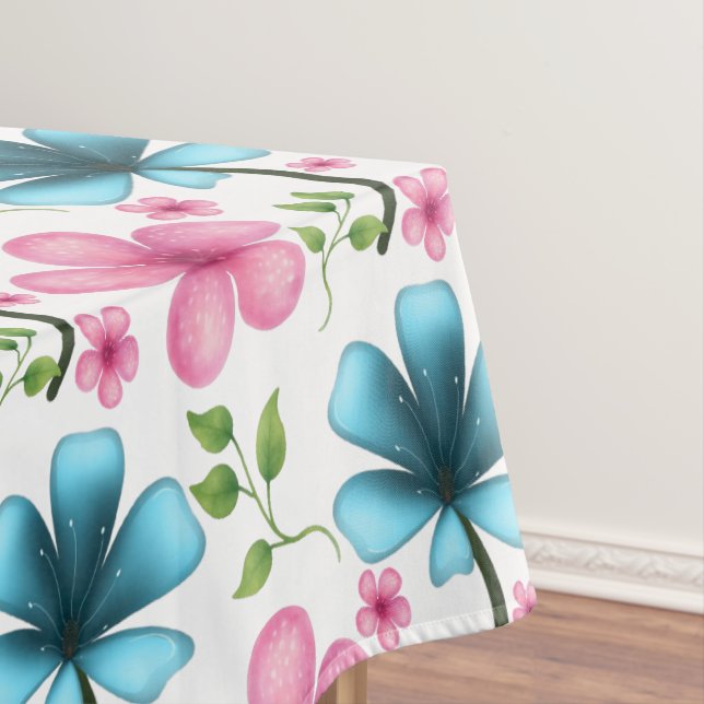 Mantel Patrón floral azul y rosa (In Situ)