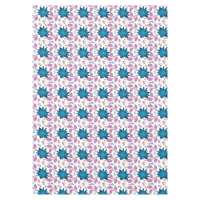 Mantel Patrón floral boho colorido flores retro  (Anverso)