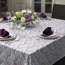 Mantel Patrón floral boho moderno ciruela blanco