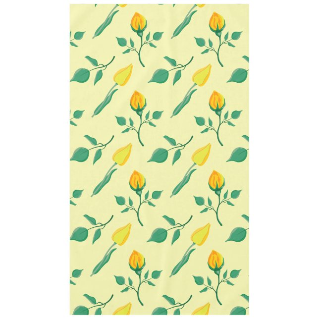 Mantel Patrón floral con flores amarillas de rosa y tulip (Anverso)