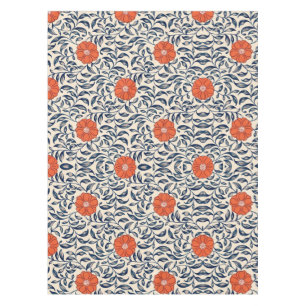 Mantel Patrón floral continuo con flor naranja vibrante