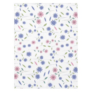Mantel Patrón floral continuo de rosa y azul