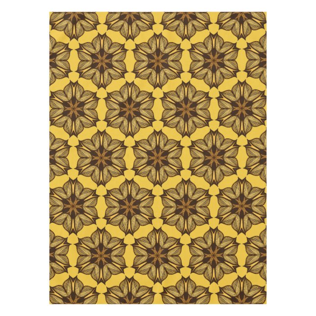 Mantel Patrón floral de abstracto amarillo (Anverso)