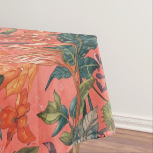 Mantel Patrón floral de acuarela de naranja coral de vera