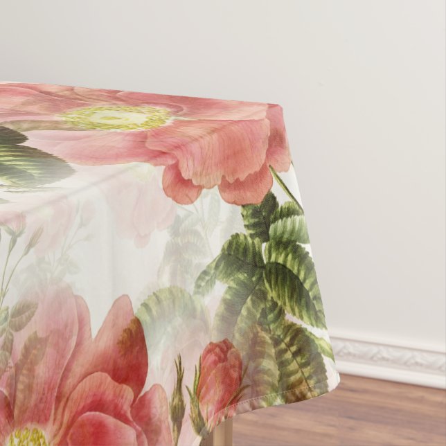 Mantel Patrón floral de camellia rosa (In Situ)