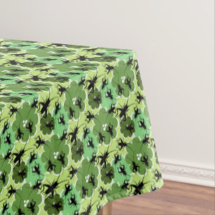 Mantel Patrón floral de críquet verde + negro
