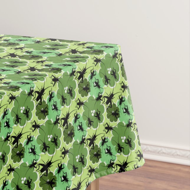 Mantel Patrón floral de críquet verde + negro (In Situ)
