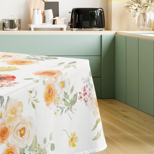 Mantel Patrón floral de flores soleadas acuarela (Subido por el creador)