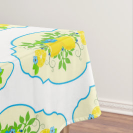 Mantel Patrón floral de limones azules y amarillos verani